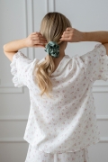 Krótka piżama Bloom z muślinu w kwiatowy wzór
