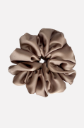 Beżowa satynowa gumka do włosów scrunchie