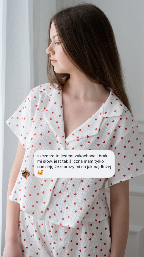 piżama muślinowa w serca Sweet Heart Short opinia
