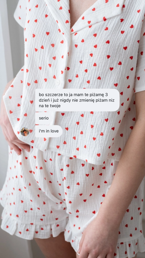 Biała piżama bawełniana Sweet Heart Short opinia